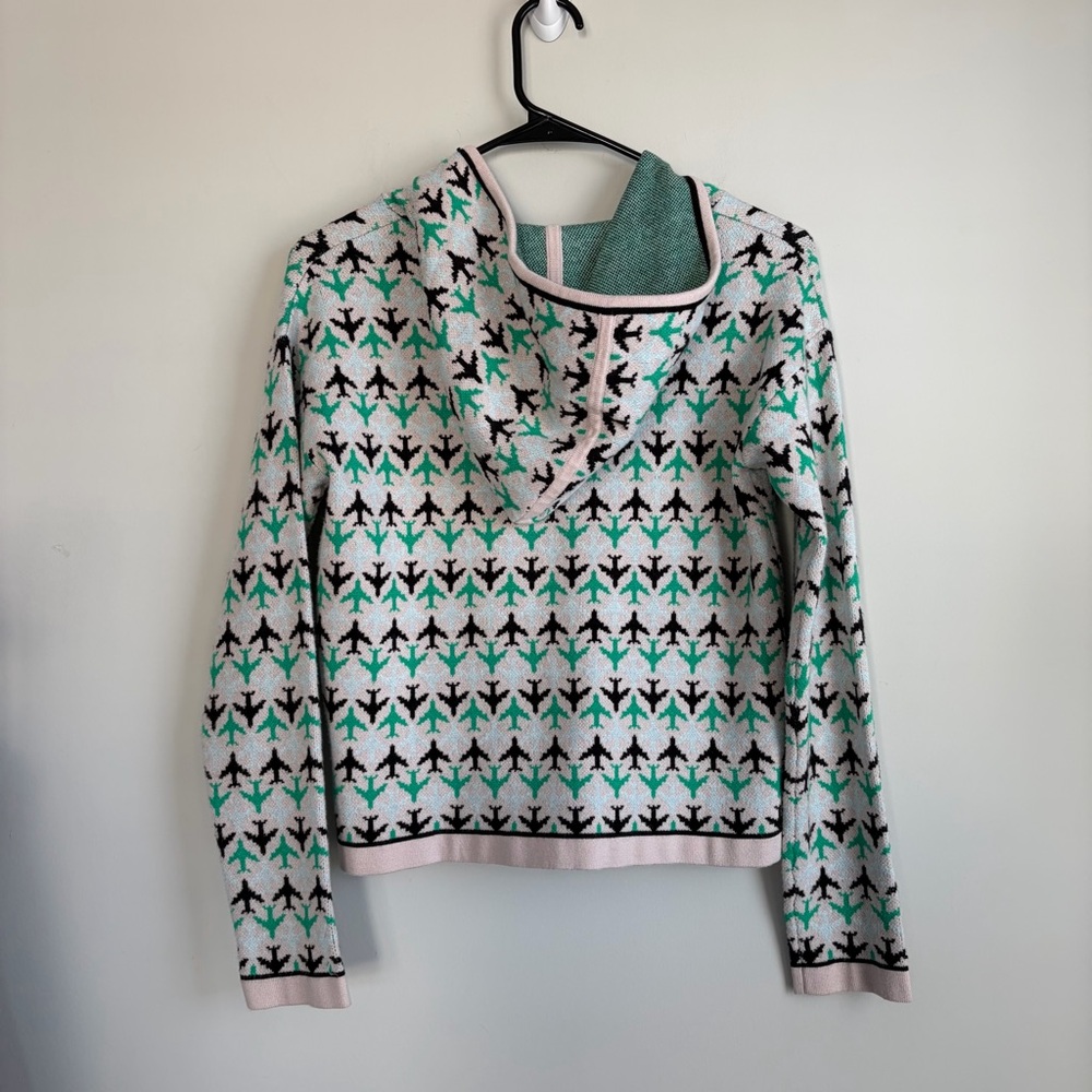 Maeve Harriet Airplane Print Zip Cardigan Sweater - Picture 5 of 7